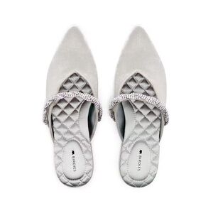 Birdies The Swan Snow Crystal Bracelet Pointed-Toe Slides - Size 10 (NIB)